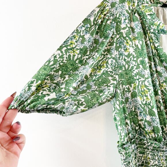 J. Crew Green Floral Midi Dress - Picture 7 of 9